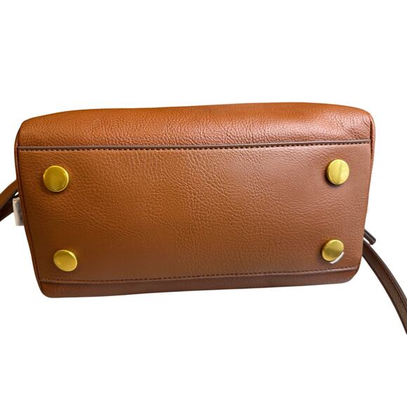 Fossil Brand Leather Sydney Satchel Bag Medium Brown - Picture 8 of 10